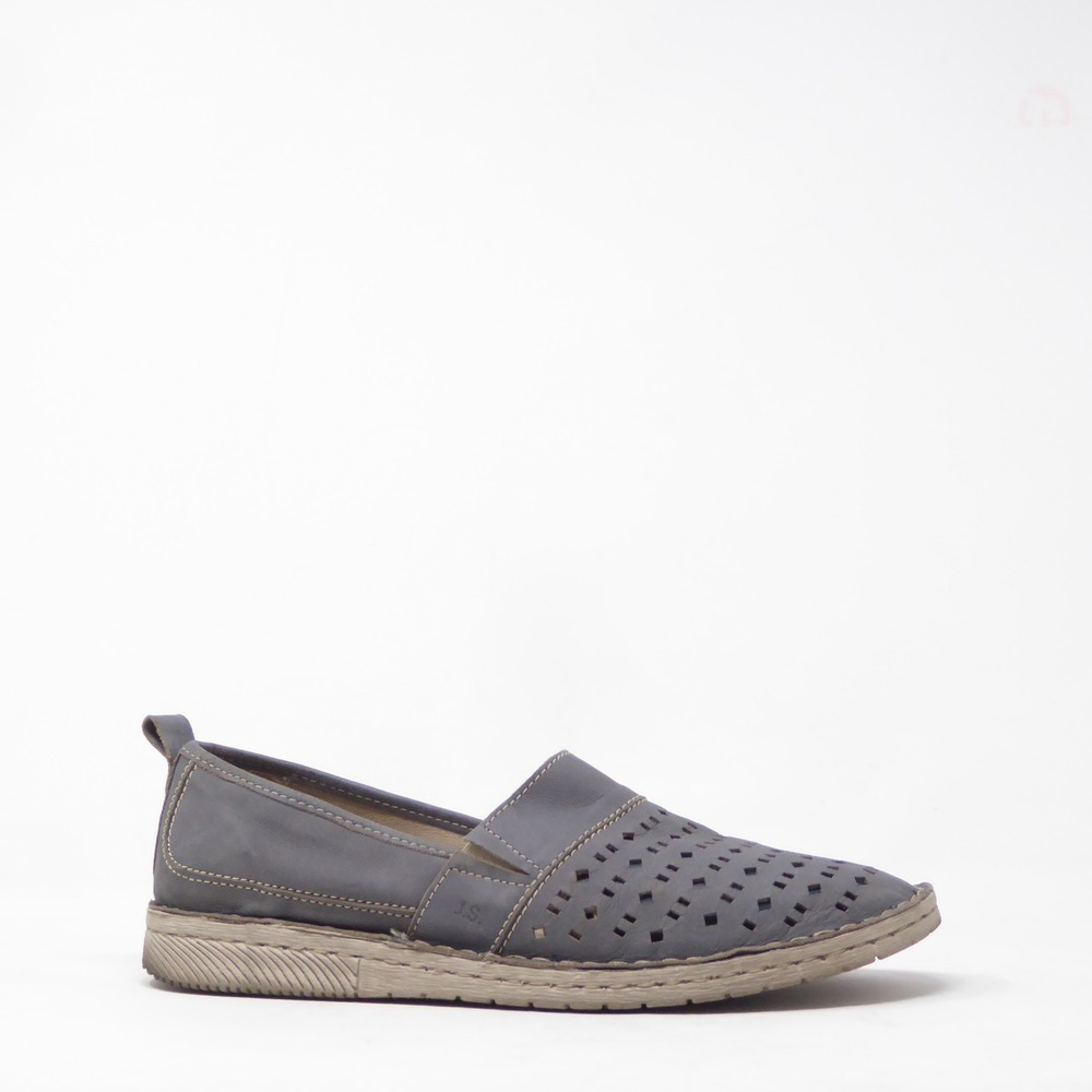 Josef Seibel Sofie 27 Womens Slip On Shoes Gray Leather Perforated 40 / 9-9.5